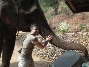 Stef with elephant trunk