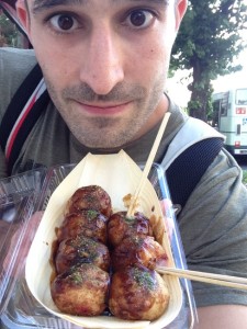 Takoyaki friend octopus balls in Kyoto
