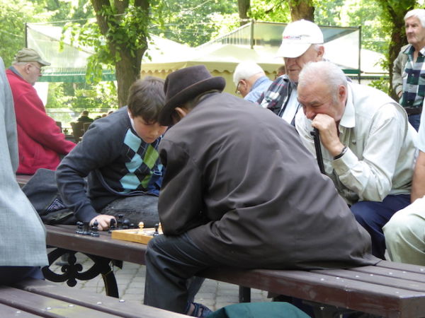 Playing chess in Riga's parks
