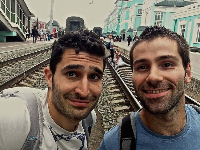 selfie plateforme transsibérien